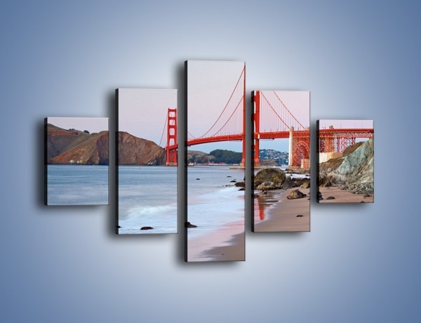 Obraz na płótnie – Most Golden Gate – pięcioczęściowy AM406W1