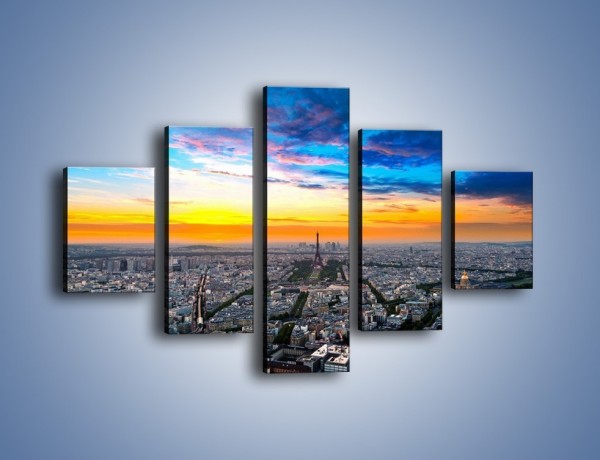 Obraz na płótnie – Panorama Paryża – pięcioczęściowy AM415W1