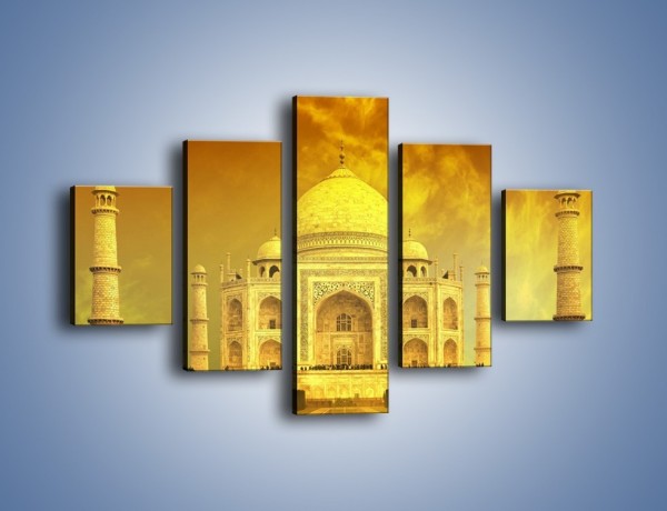 Obraz na płótnie – Tadź Mahal w żółtym kolorze – pięcioczęściowy AM465W1