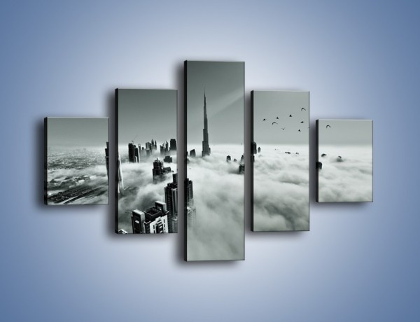 Obraz na płótnie – Centrum Dubaju we mgle – pięcioczęściowy AM502W1