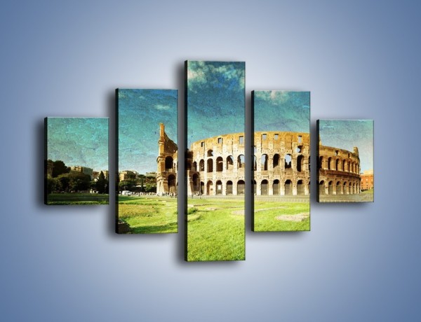 Obraz na płótnie – Koloseum w stylu vintage – pięcioczęściowy AM503W1