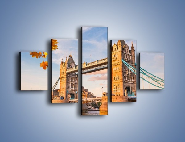 Obraz na płótnie – Tower Bridge jesienną porą – pięcioczęściowy AM511W1