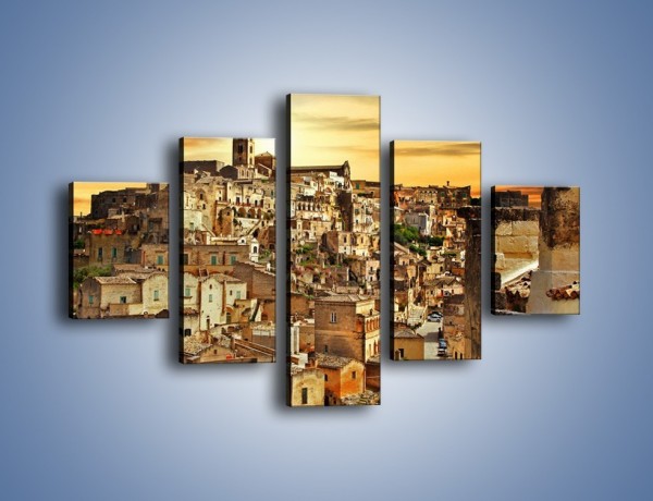 Obraz na płótnie – Matera – miasto wykute w skale – pięcioczęściowy AM517W1