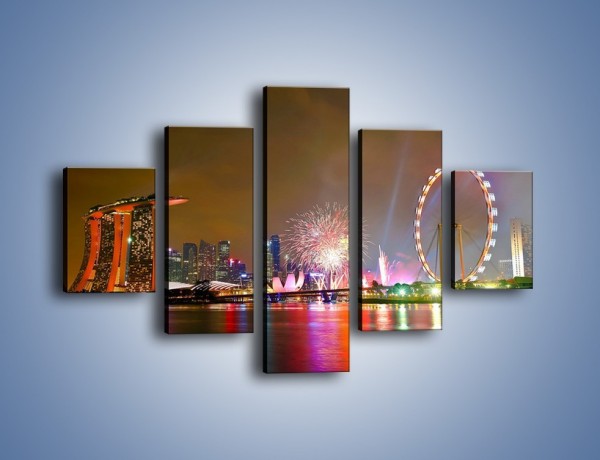 Obraz na płótnie – Dzień Niepodległości w Singapurze – pięcioczęściowy AM618W1