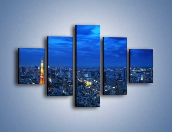 Obraz na płótnie – Tokyo Tower w Japonii – pięcioczęściowy AM621W1