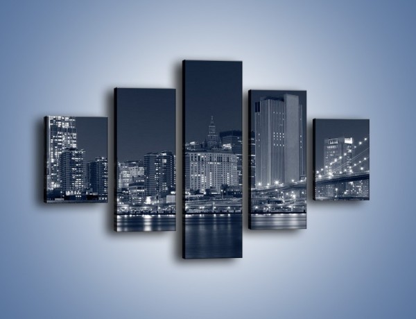 Obraz na płótnie – Manhattan w jednolitym kolorze – pięcioczęściowy AM645W1