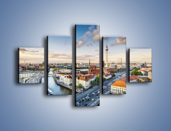 Obraz na płótnie – Panorama Berlina – pięcioczęściowy AM673W1