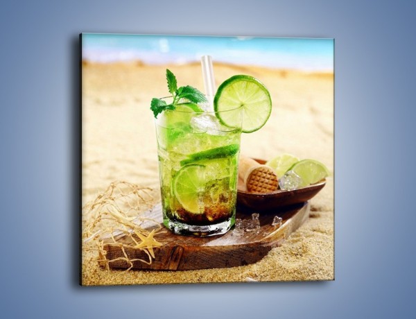 Obraz na płótnie – Leniwy drink na plaży – jednoczęściowy kwadratowy JN551