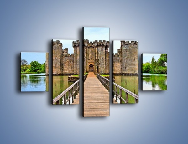 Obraz na płótnie – Zamek Bodiam w Wielkiej Brytanii – pięcioczęściowy AM692W1