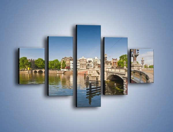 Obraz na płótnie – Most Blauwbrug w Amsterdamie – pięcioczęściowy AM713W1