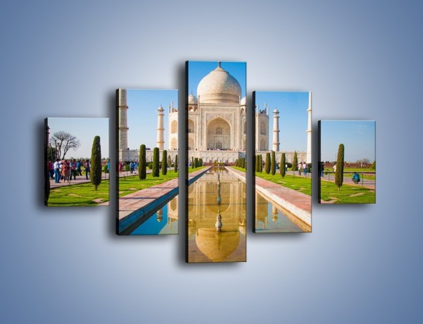 Obraz na płótnie – Taj Mahal pod błękitnym niebem – pięcioczęściowy AM750W1