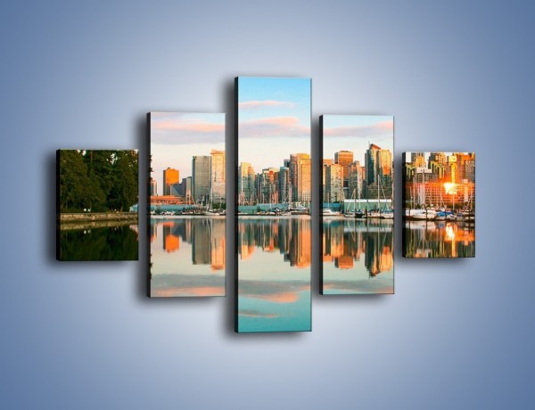 Obraz na płótnie – Widok na Vancouver – pięcioczęściowy AM765W1