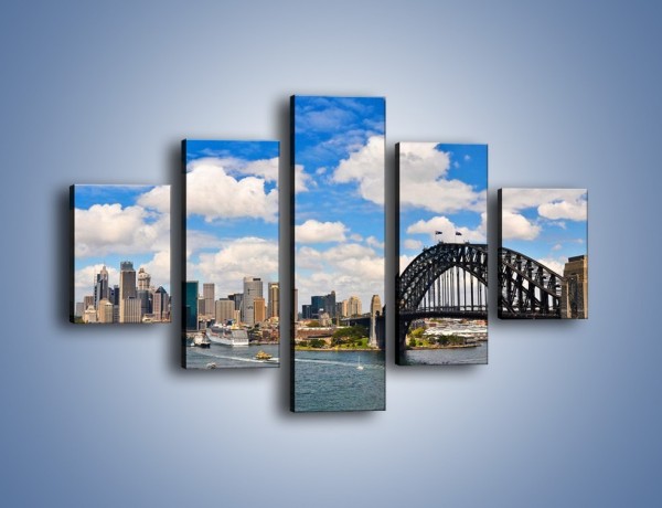 Obraz na płótnie – Panorama Sydney w pochmurny dzień – pięcioczęściowy AM784W1