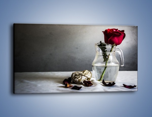 Obraz na płótnie – Złamane serce i róża – jednoczęściowy panoramiczny K742
