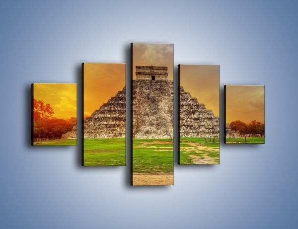 Obraz na płótnie – Piramida Kukulkana w Meksyku – pięcioczęściowy AM814W1