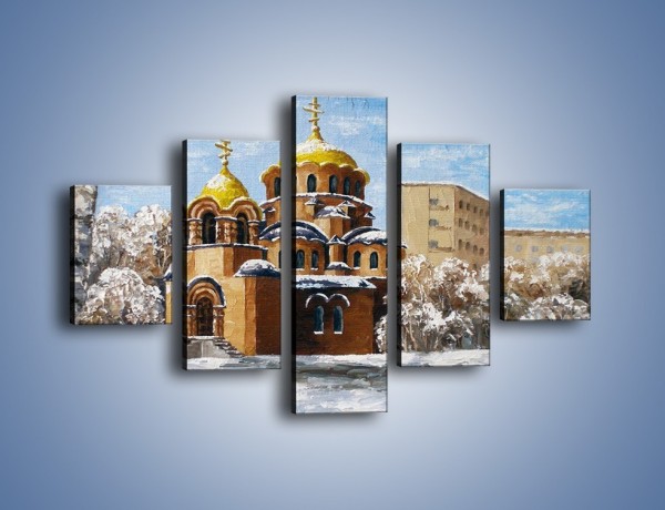 Obraz na płótnie – Cerkiew w trakcie zimy – pięcioczęściowy GR024W1
