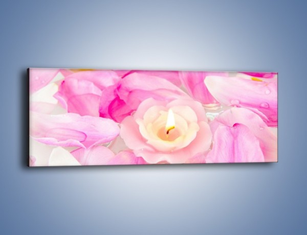 Obraz na płótnie – Pływająca różana świeczka – jednoczęściowy panoramiczny K746