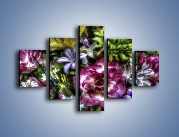 Obraz na płótnie – Kwiaty w różnych odcieniach – pięcioczęściowy GR318W1