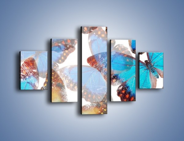 Obraz na płótnie – Motyl w niebieskim kolorze – pięcioczęściowy GR403W1