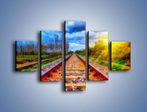 Obraz na płótnie – Podróż w nieznane pociągiem – pięcioczęściowy GR488W1