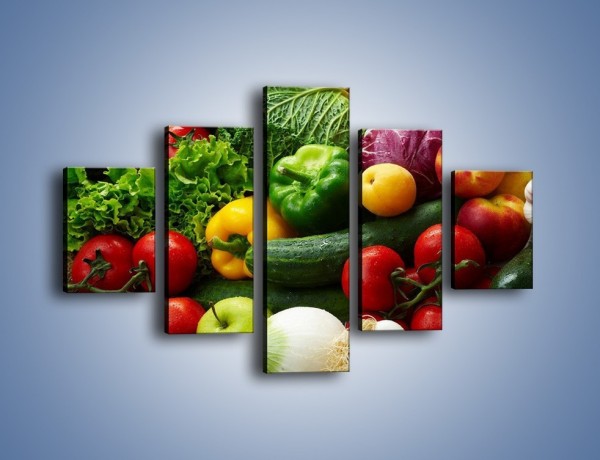 Obraz na płótnie – Mix warzywno-owocowy – pięcioczęściowy JN006W1