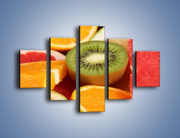 Obraz na płótnie – Kolorowe połówki owoców – pięcioczęściowy JN026W1