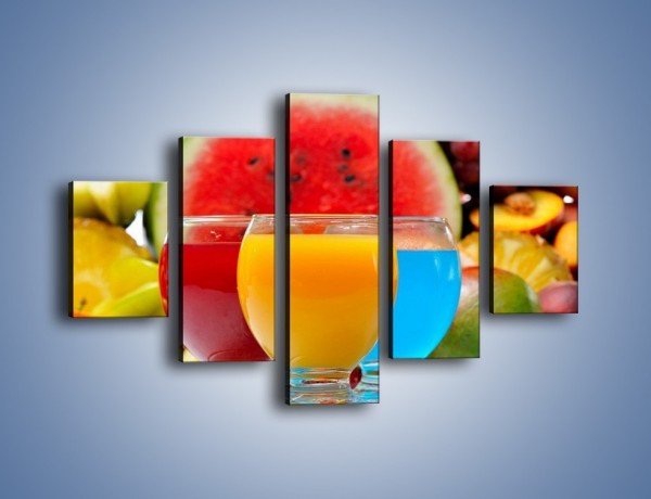 Obraz na płótnie – Kolorowe drineczki z soczystych owoców – pięcioczęściowy JN029W1