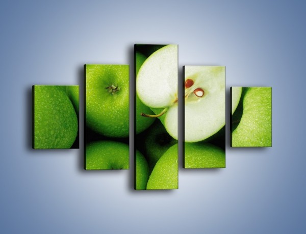 Obraz na płótnie – Zielone jabłuszka – pięcioczęściowy JN039W1