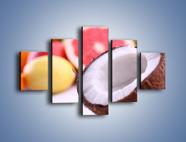 Obraz na płótnie – Kokosowo-owocowy mix – pięcioczęściowy JN042W1