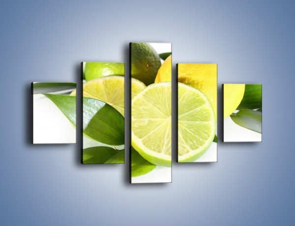 Obraz na płótnie – Mix cytrynowo-limonkowy – pięcioczęściowy JN058W1