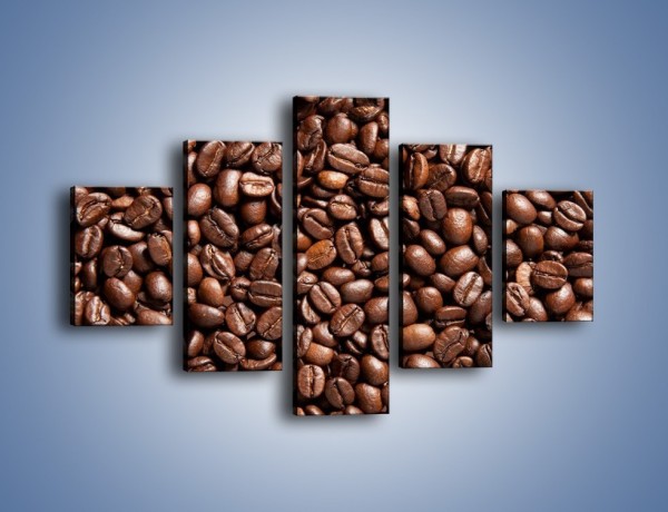 Obraz na płótnie – Ziarna świeżej kawy – pięcioczęściowy JN061W1