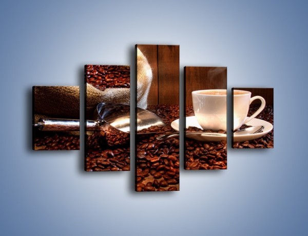 Obraz na płótnie – Poranna energia z kawą – pięcioczęściowy JN098W1