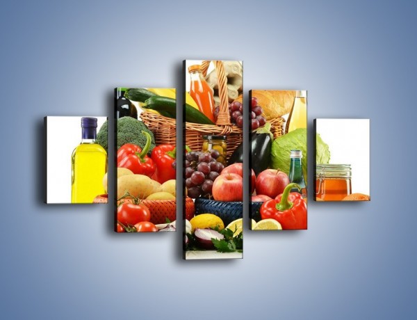 Obraz na płótnie – Kuchenne produkty na stole – pięcioczęściowy JN205W1
