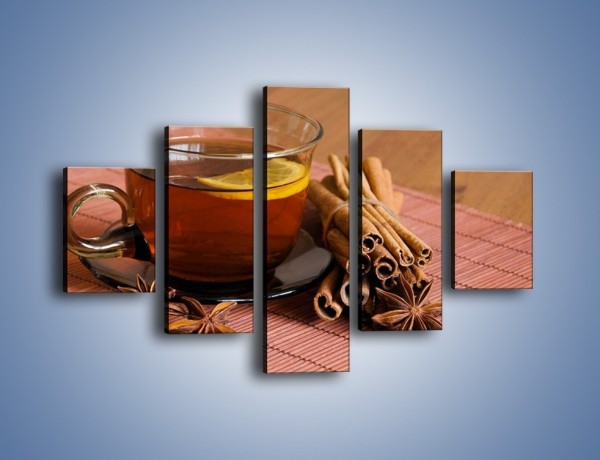 Obraz na płótnie – Rozgrzewająca filiżanka herbaty – pięcioczęściowy JN266W1