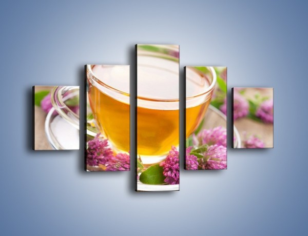 Obraz na płótnie – Herbata z kwiatami – pięcioczęściowy JN283W1