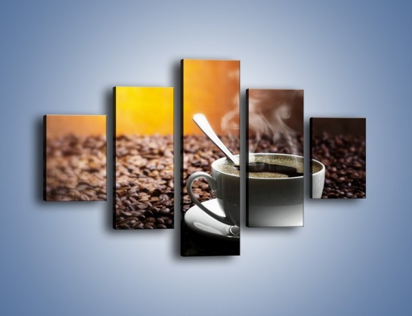 Obraz na płótnie – Aromatyczna filiżanka kawy – pięcioczęściowy JN298W1