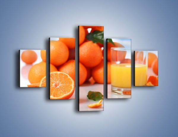 Obraz na płótnie – Szklanka soku pomarańczowego – pięcioczęściowy JN301W1