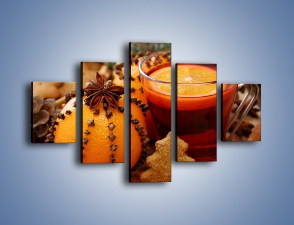Obraz na płótnie – Jesienny wieczór z herbatą – pięcioczęściowy JN329W1