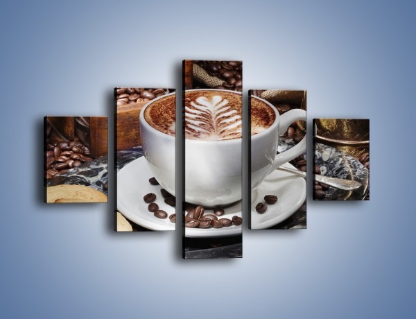 Obraz na płótnie – Taca z kawą – pięcioczęściowy JN338W1