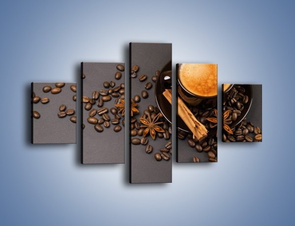 Obraz na płótnie – Kawa z goździkiem – pięcioczęściowy JN349W1