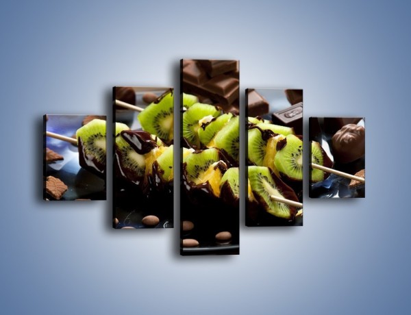 Obraz na płótnie – Owocowe szaszłyki dla dzieci – pięcioczęściowy JN352W1