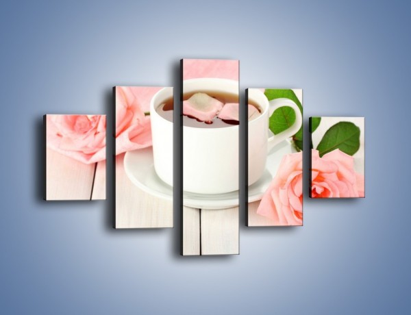Obraz na płótnie – Herbata wśród róż – pięcioczęściowy JN369W1