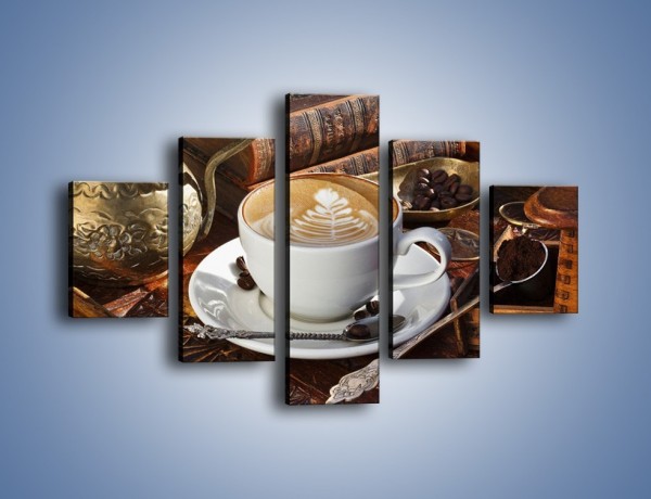Obraz na płótnie – Wspomnienie przy kawie – pięcioczęściowy JN377W1