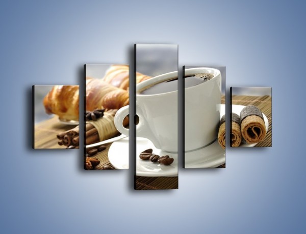 Obraz na płótnie – Francuski poranek z kawą – pięcioczęściowy JN383W1