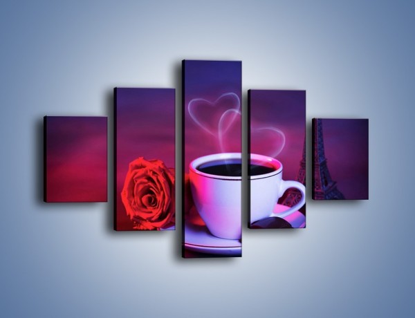 Obraz na płótnie – Kawa dla zakochanych – pięcioczęściowy JN411W1