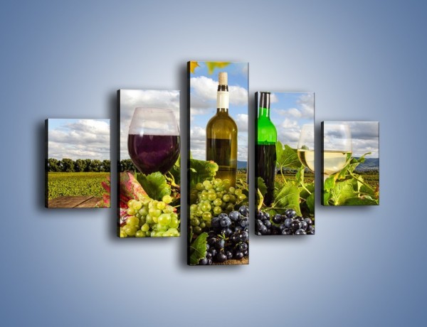 Obraz na płótnie – Wino w jesiennych klimatach – pięcioczęściowy JN415W1