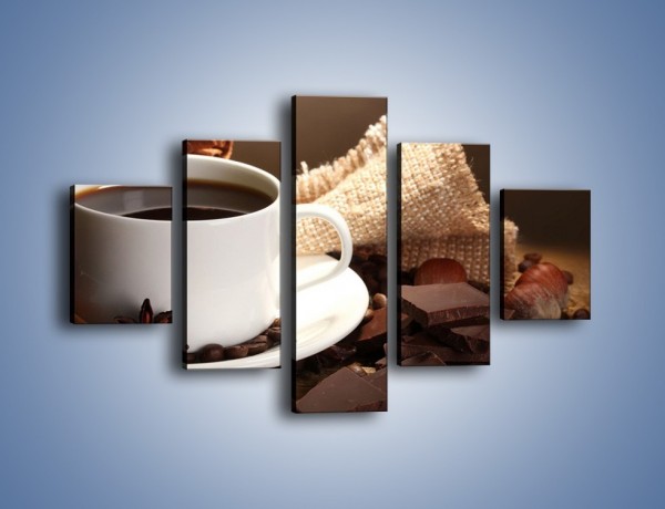 Obraz na płótnie – Kawa z dodatkiem czekolady – pięcioczęściowy JN453W1