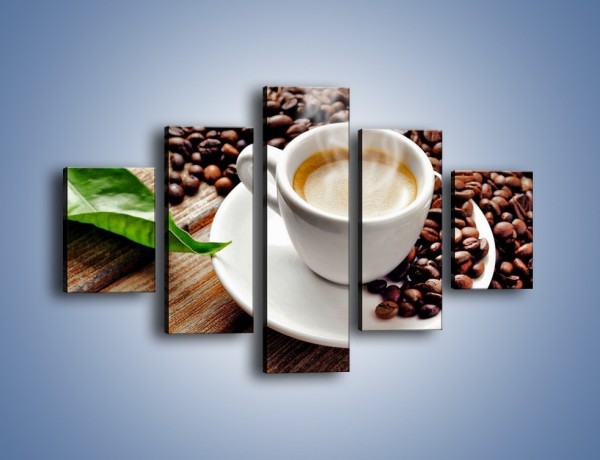 Obraz na płótnie – Letni błysk w filiżance kawy – pięcioczęściowy JN470W1