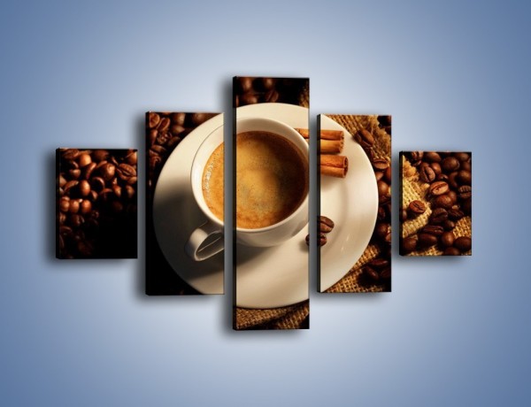 Obraz na płótnie – Tajemnicza historia z odrobiną kawy – pięcioczęściowy JN475W1