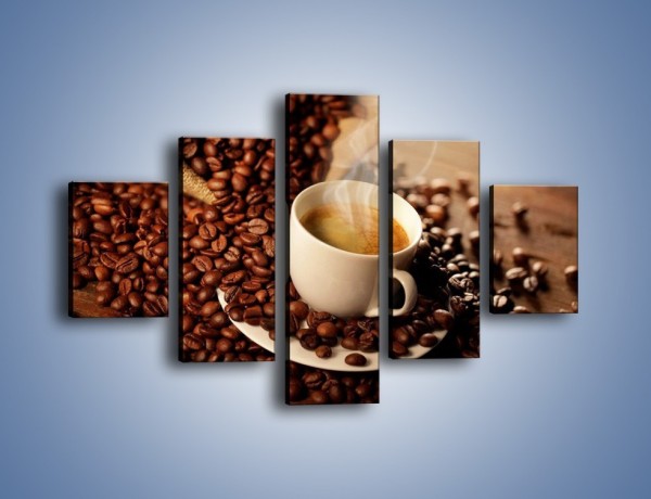 Obraz na płótnie – Zatopione ziarna kawy – pięcioczęściowy JN477W1